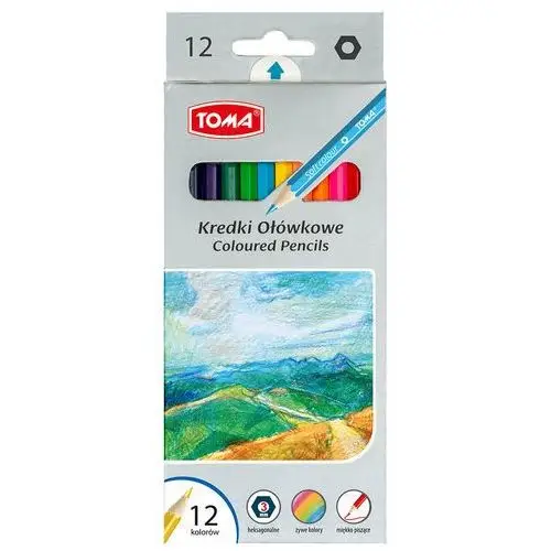 Toma Kredki ołówkowe drewniane, 12 kolorów