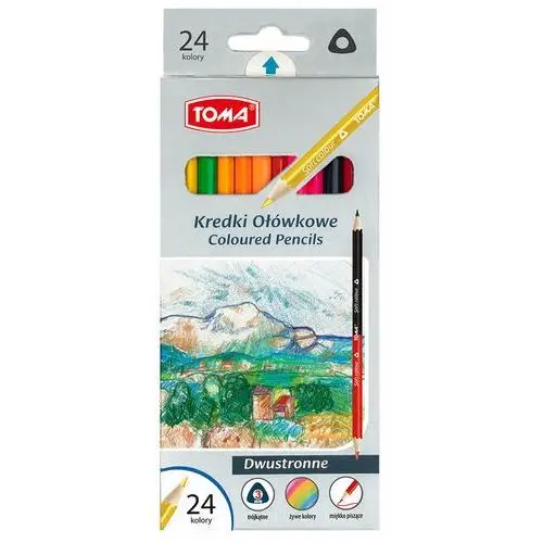 Kredki ołówkowe dwustronne, 24 kolorów Toma