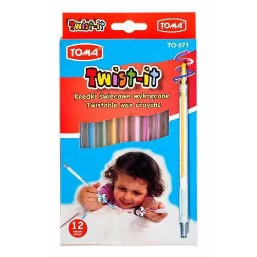 Kredki świecowe Twist-it, 12 kolorów