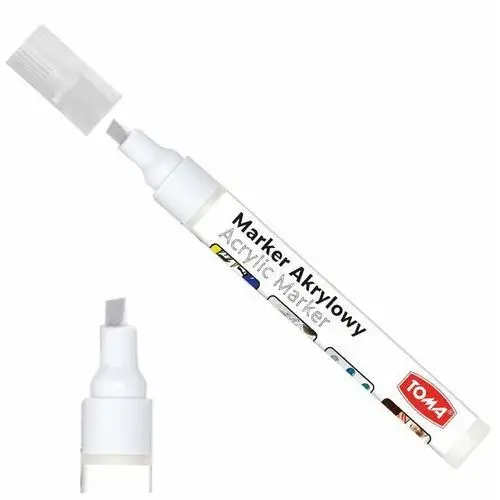Marker akrylowy, z farbą akrylową biały TOMA ścięty TO-403