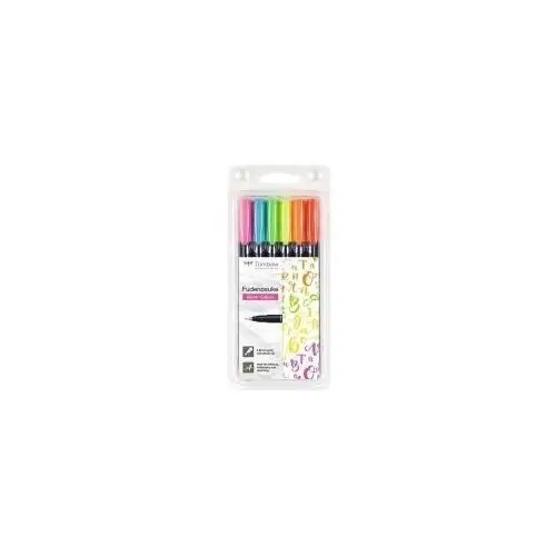 Flamastry brush pen fudenosuke 6 kolorów Tombow