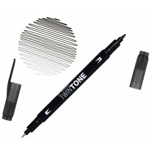 Tombow Marker dwustronny brush pen twintone black czarny