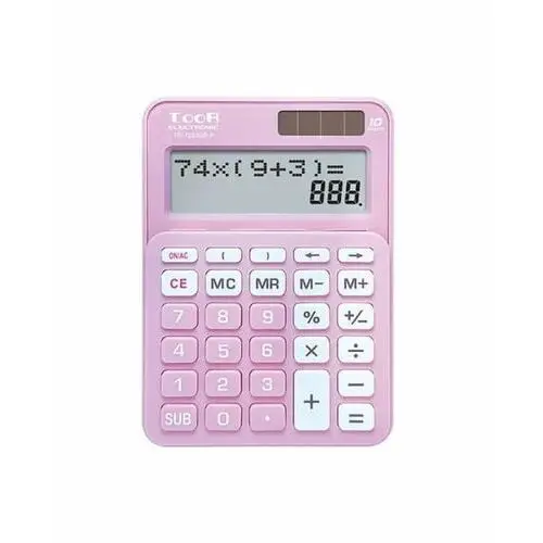 Toor , kalkulator dwuliniowy biurowy 10 poz tr-1223, różowy