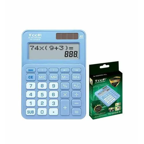 Kalkulator dwuliniowy tr 1223db b 10 pozycyjny niebieski Toor