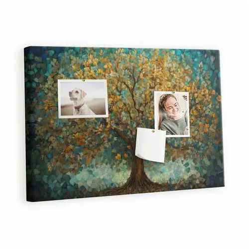 Kolorowy organizer - tablica korkowa z pinezkami - drzewo mozaikowe 60x40 cm Tulup