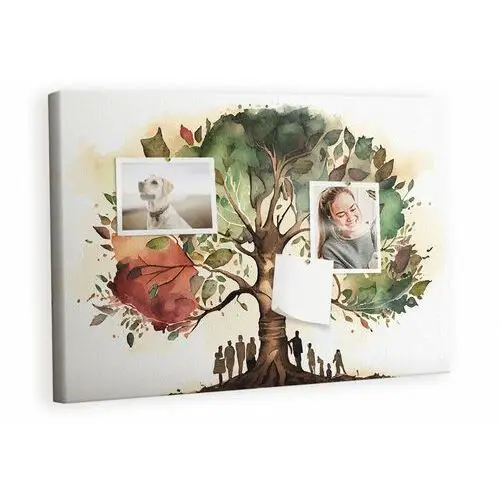 Tulup Kolorowy organizer - tablica korkowa z pinezkami - drzewo rodzinne 60x40 cm