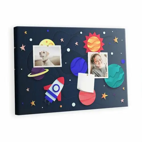 Kolorowy organizer - tablica korkowa z pinezkami - dziecięcy kosmos 60x40 cm Tulup