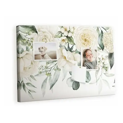 Tulup Kolorowy organizer - tablica korkowa z pinezkami - kwiaty 60x40 cm