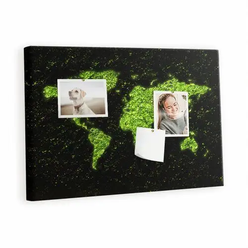 Kolorowy Organizer - Tablica Korkowa z Pinezkami - Mapa śwata 60x40 cm
