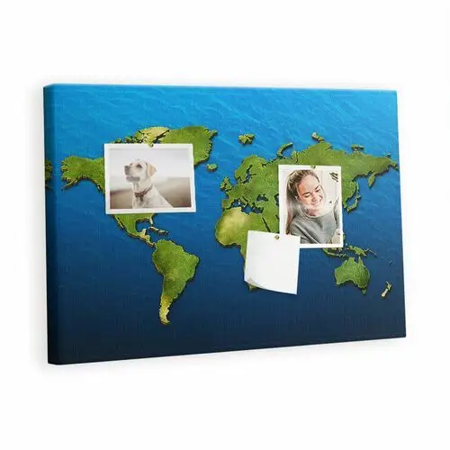 Kolorowy Organizer - Tablica Korkowa z Pinezkami - Mapa świata 60x40 cm