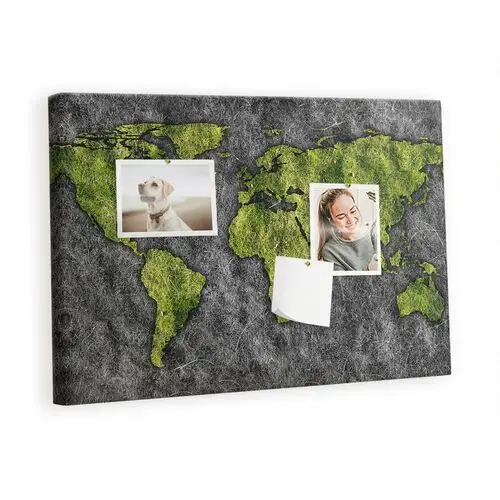 Tulup Kolorowy organizer - tablica korkowa z pinezkami - mapa świata 60x40 cm