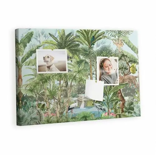 Tulup Kolorowy organizer - tablica korkowa z pinezkami - natura dżungla przyroda 60x40 cm