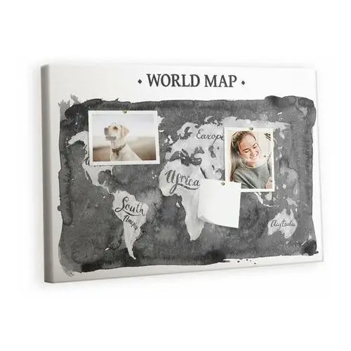 Kolorowy organizer - tablica korkowa z pinezkami - retro mapa świata 60x40 cm Tulup