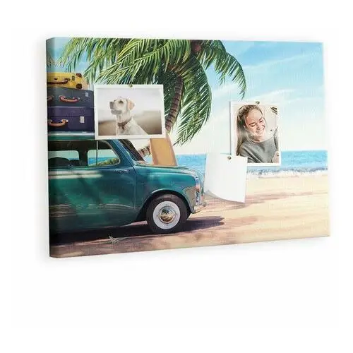 Tulup Kolorowy organizer - tablica korkowa z pinezkami - wakacyjna plaża 60x40 cm