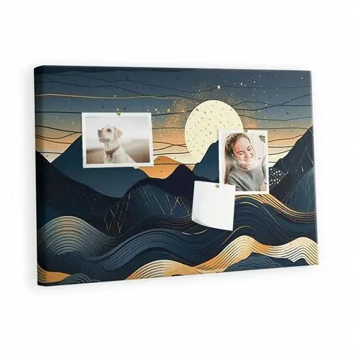 Tulup Kolorowy organizer - tablica korkowa z pinezkami - zachód słońca krajobraz 60x40 cm