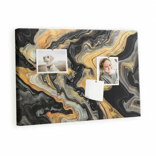 Kolorowy Organizer - Tablica Korkowa z Pinezkami - Złoty marmur 60x40 cm