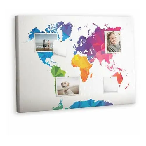 Korkowa Plansza z Pinezkami - 100x70 - Abstrakcyjna mapa świata