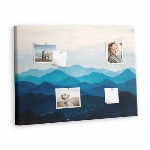 Korkowa plansza z pinezkami - 100x70 - akwarela góry Tulup