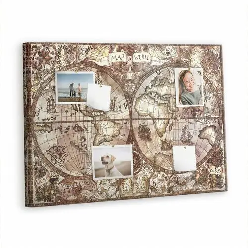 Korkowa Plansza z Pinezkami - 100x70 - Antyczna mapa atlasu