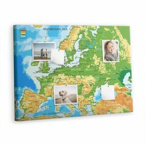 Korkowa plansza z pinezkami - 100x70 - geografia mapa świata Tulup