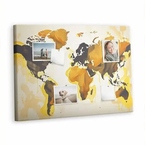 Korkowa plansza z pinezkami - 100x70 - mapa świata abstrakcja Tulup