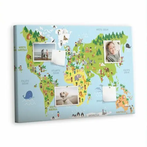 Tulup Korkowa plansza z pinezkami - 100x70 - mapa świata kultury
