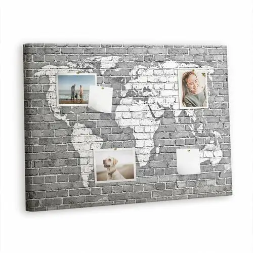 Tulup Korkowa plansza z pinezkami - 100x70 - mapa świata na cegłach