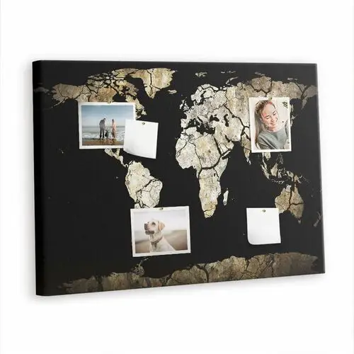 Tulup Korkowa plansza z pinezkami - 100x70 - mapa świata susza