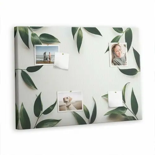 Korkowa plansza z pinezkami - 100x70 - ramka z liści Tulup