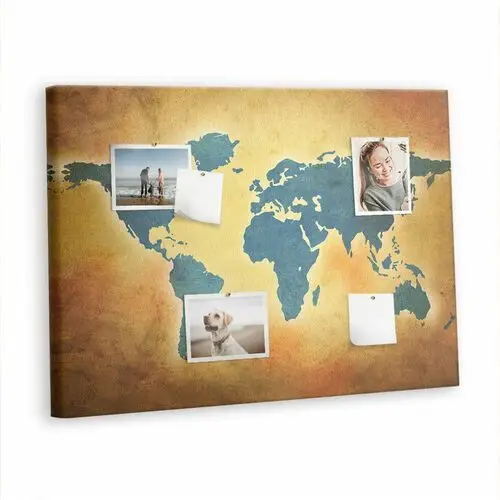 Korkowa Plansza z Pinezkami - 100x70 - Stara mapa świata