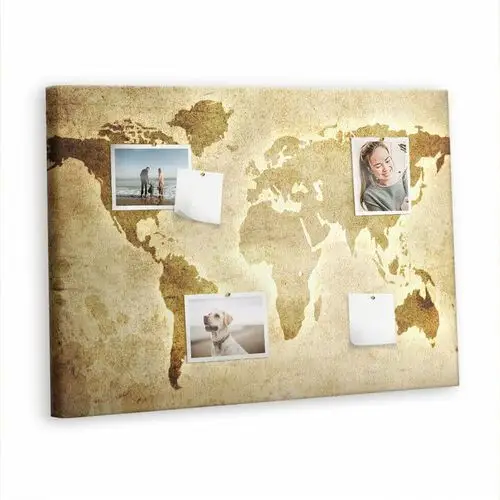 Tulup Korkowa plansza z pinezkami - 100x70 - stara mapa świata