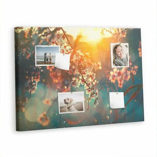 Korkowa Plansza z Pinezkami - 100x70 - Wiosenne kwiaty