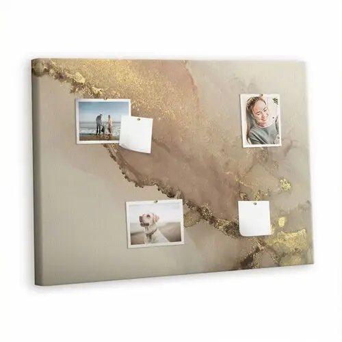 Korkowa Plansza z Pinezkami - 100x70 - Złoty marmur