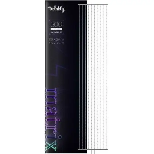 Twinkly Matrix – 500 RGB LED Lampki w kształcie pereł, przezroczysty przewód, 1.7x7.8ft typ wtyczki F