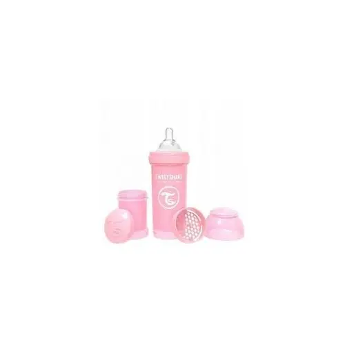 Butelka antykolkowa 260ml pastel pink smoczek m 2m+ Twistshake