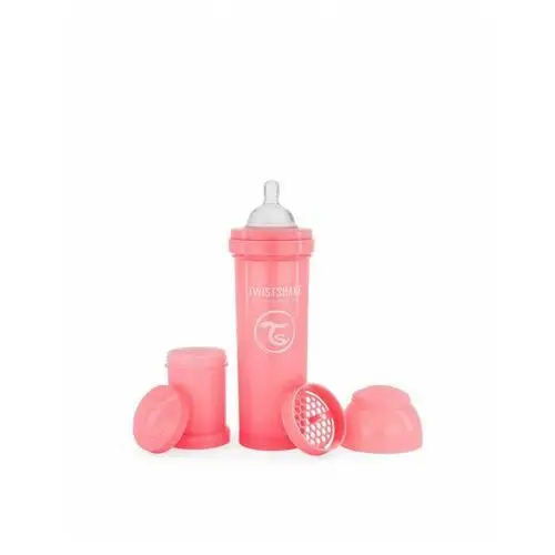 Twistshake butelka antykolkowa 330ml pastel pink smoczek l 4m+