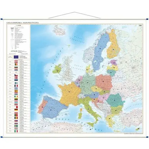 Unia Europejska mapa ścienna polityczna, 1:3 750 000