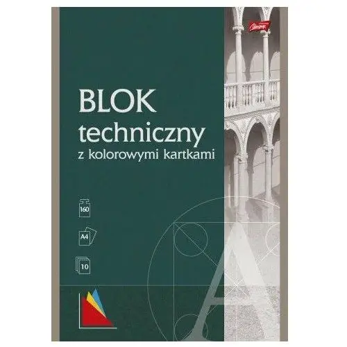 Blok techniczny a4 10k kolorowe kartki, 10 sztuk Unipap