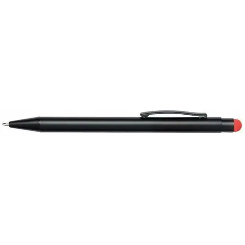 Długopis aluminiowy BLACK BEAUTY, czarny, czerwony