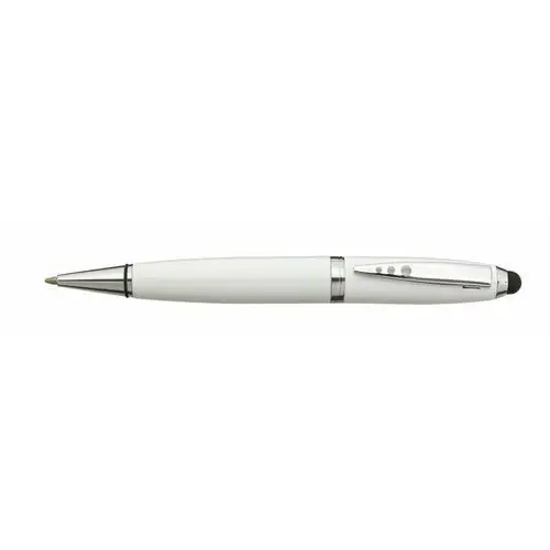 Długopis ze stali nierdzewnej TOUCH DOWN, biały, srebrny