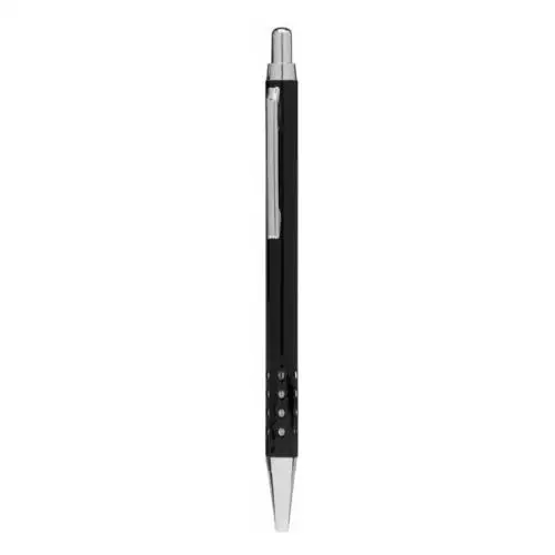 Mosiężny długopis BUDAPEST, czarny błyszczący, kolor czarny