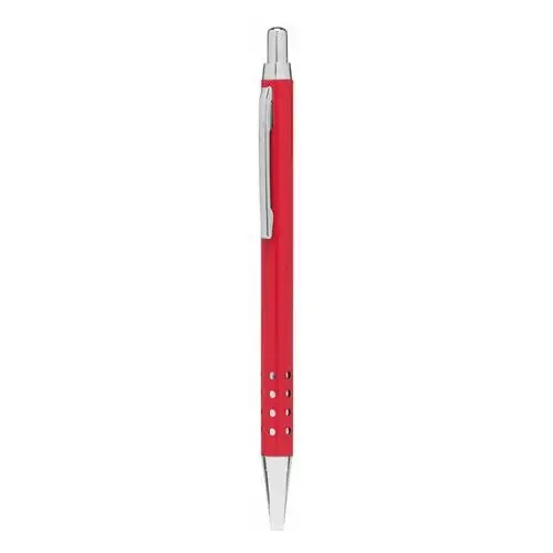 Mosiężny długopis BUDAPEST, czerwony matowy