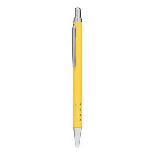Mosiężny długopis BUDAPEST, żółty błyszczący, kolor żółty