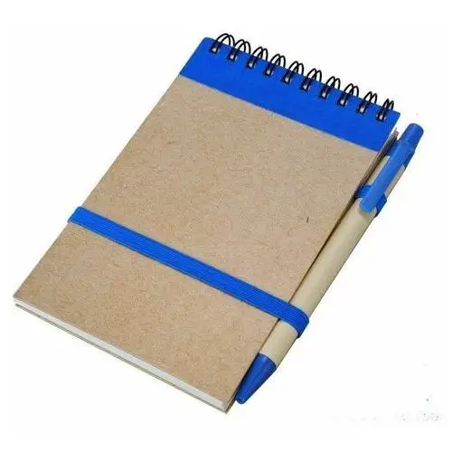 Notes eco z długopisem, niebiesko-beżowy, 5 sztuk