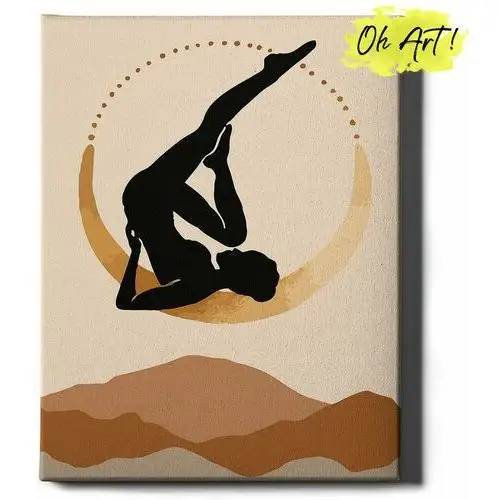 Malowanie Po Numerach ze złotą błyszczącą farbą 40x50 cm / Gimnastyczka / obraz na ramie / Oh Art