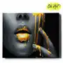 Malowanie Po Numerach ze złotą błyszczącą farbą 40x50 cm / Usta w złocie / obraz na ramie / Oh Art Sklep