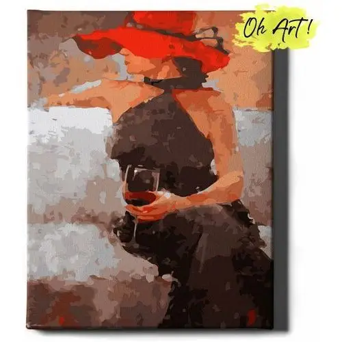 Varmacon Obraz malowanie po numerach 40x50 cm / czerwony kapelusz / oh art