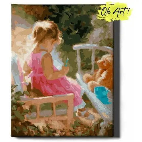Varmacon Obraz malowanie po numerach 40x50 cm / dziewczynka w różu / oh art