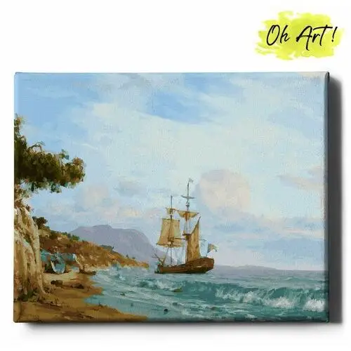 Varmacon Obraz malowanie po numerach 40x50 cm / statek i fale / oh art