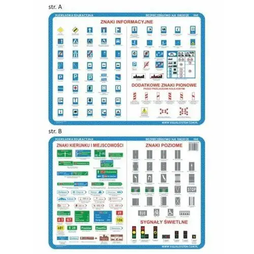 Podkładka edukacyjna - bezpieczeństwo na drodze 060 Visual system